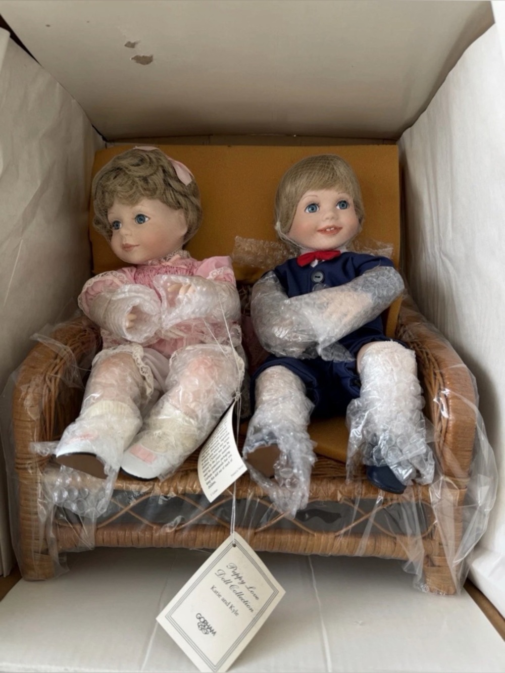 Vintage Gorham Katie and Kyle Puppy Love Doll Collection Porcelain Limd Edition